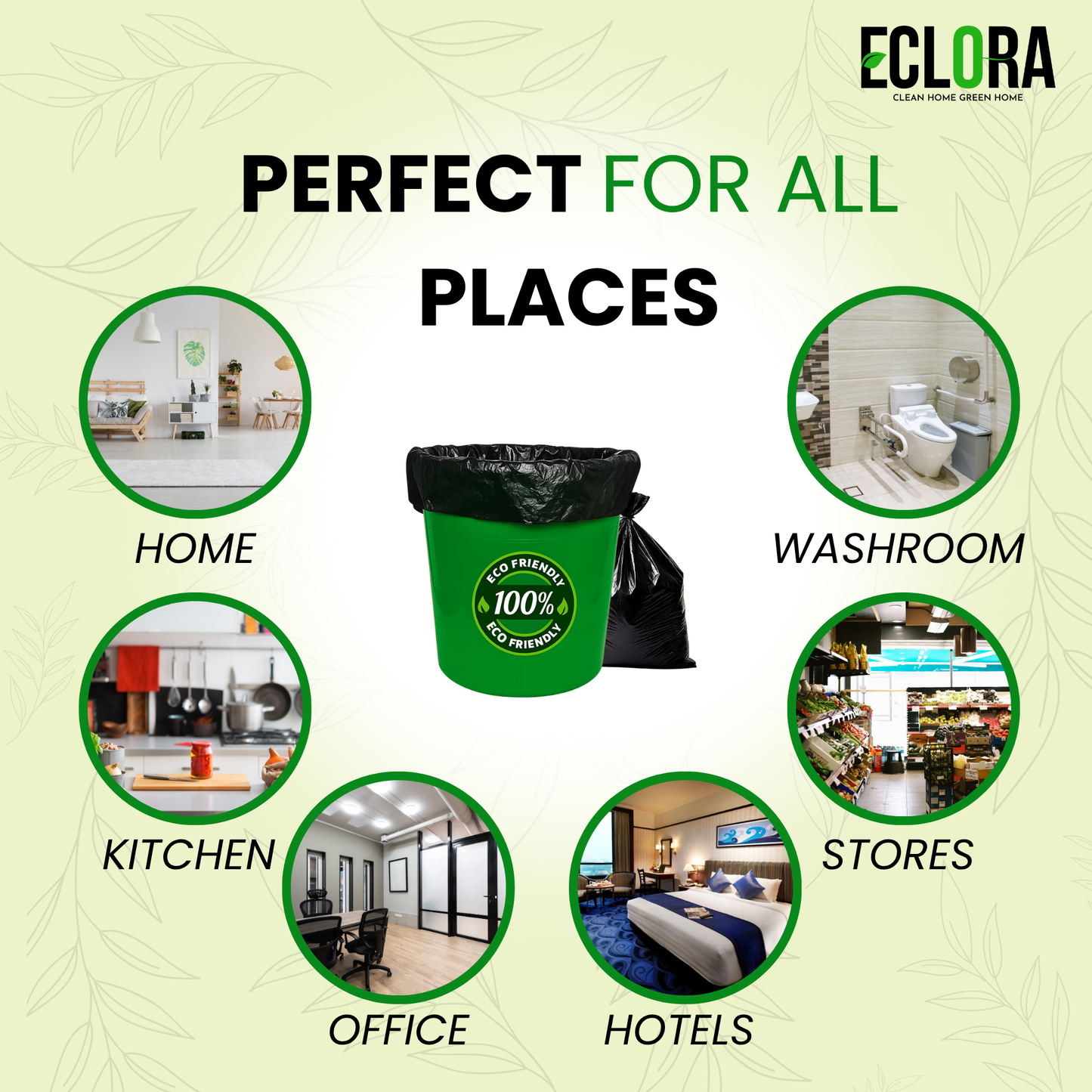 Eclora Garbage Bags Eco-Friendly Medium (19x21)
